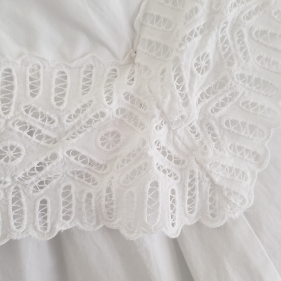 Sandro Guipure Lace Trim Cotton Top - Picture 4 of 9